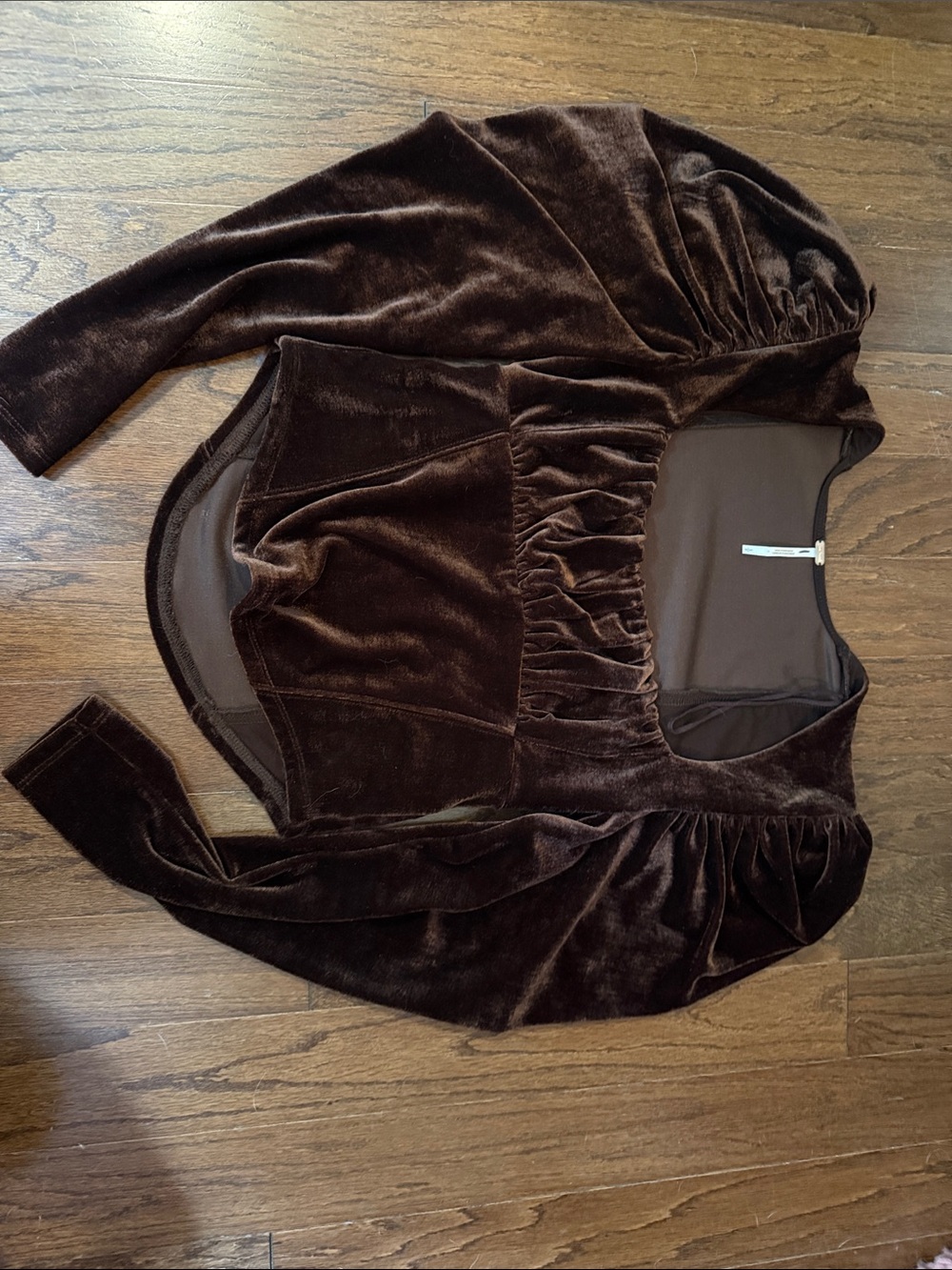 Free People Chocolate Brown Square Neck Top